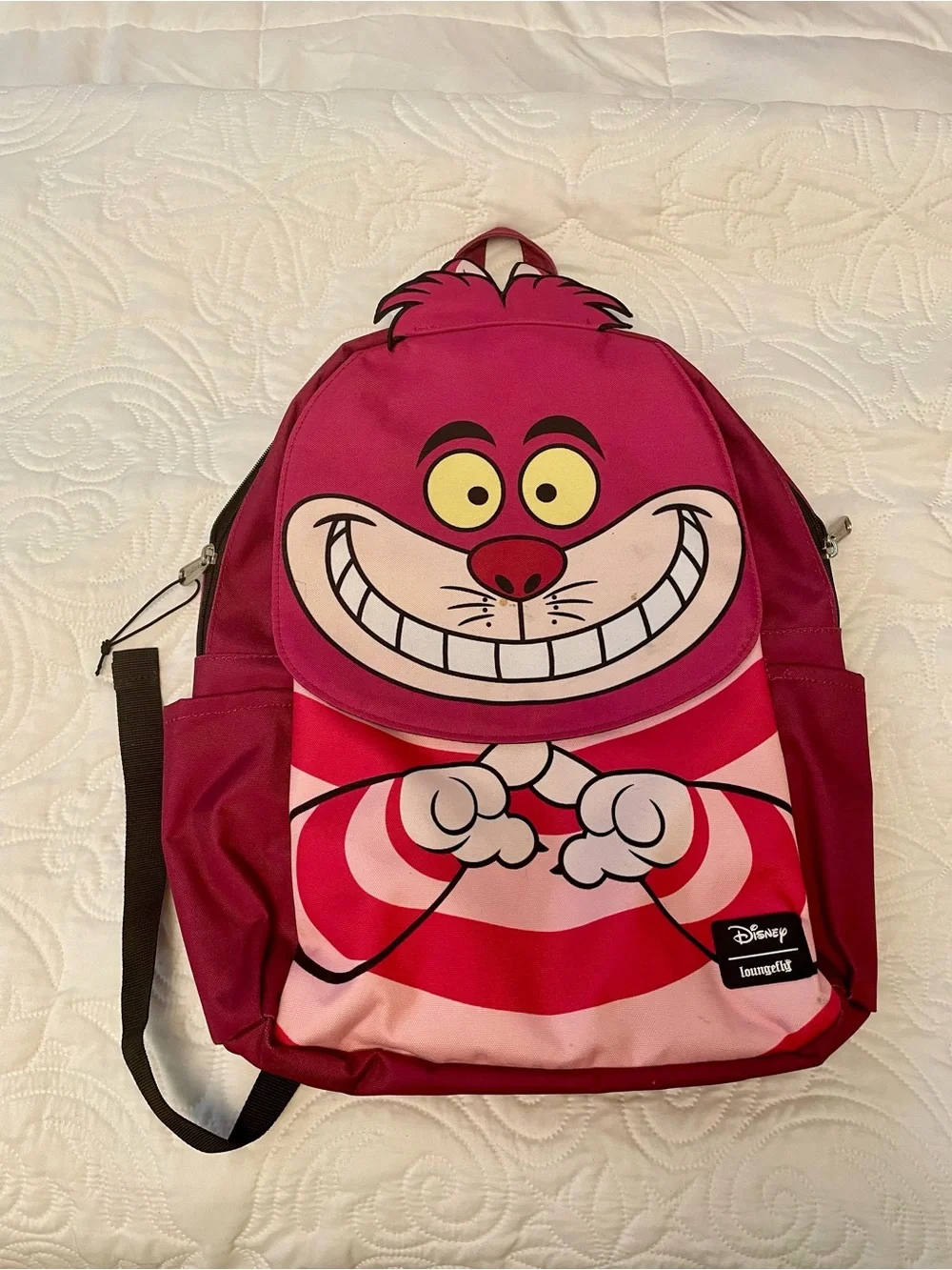 Disney x Loungefly Cheshire Cat Pink & Magenta Backpack - Picture 1 of 11